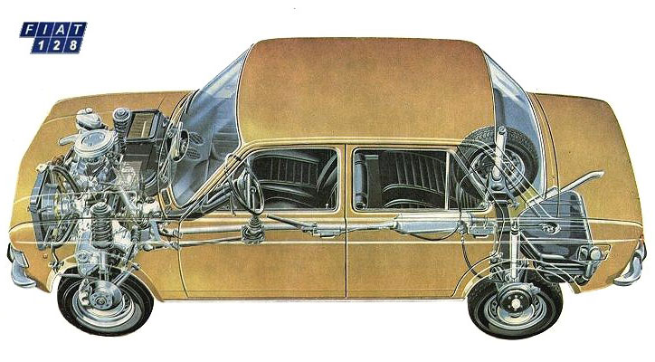 Fiat 128 cutaway 1976 the 128 received an update with redesigned front end